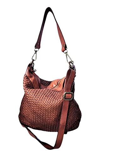 Brakumi Leather Shoulder Backpack: Vintage Large Brown
