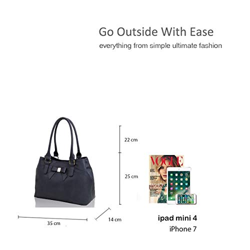 Elegant Black PU Leather Designer Handbag with Bow Detail