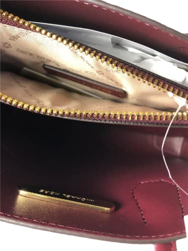 Medium Michael Kors Leather Messenger Crossbody in Merlot