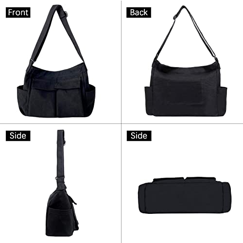 TIAASTAP Large Canvas Messenger Bag for Women and Men