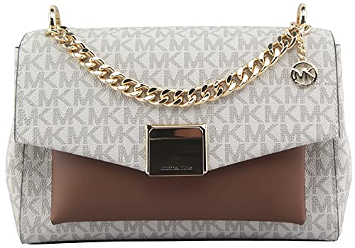 Michael Kors Two-Tone Logo Crossbody Bag in Vanilla