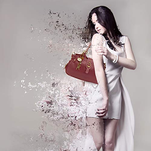 Designer Leather Shoulder Bag - NICOLE - Brown