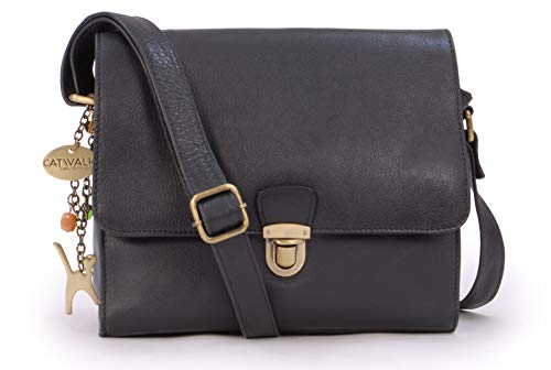 Designer Leather Crossbody Bag for Women - DIANA Black