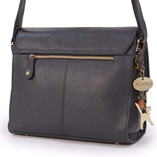 Designer Leather Crossbody Bag for Women - DIANA Black