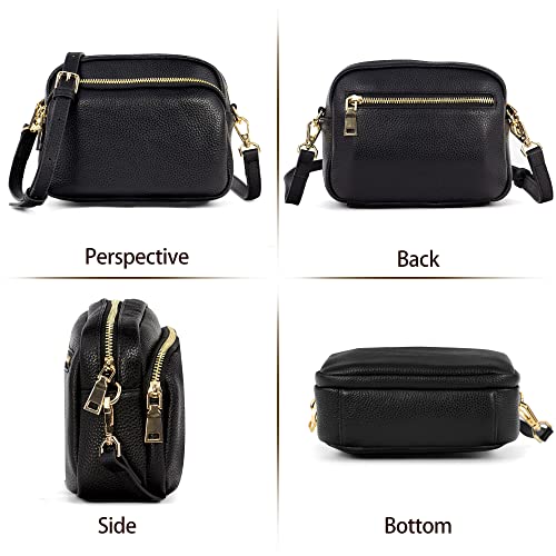 Black Genuine Leather Shoulder Bag for Women