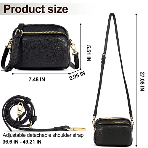 Black Genuine Leather Shoulder Bag for Women