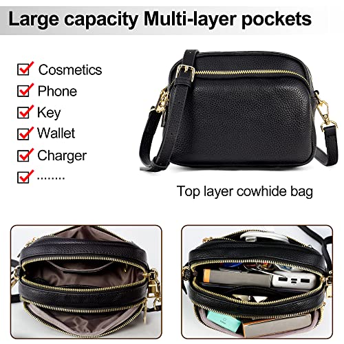 Black Genuine Leather Shoulder Bag for Women