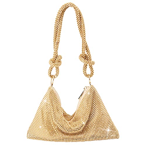 Gold Rhinestone Handbag: Chic Bling for Wedding Party