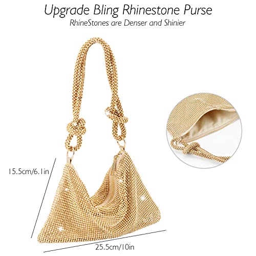 Gold Rhinestone Handbag: Chic Bling for Wedding Party