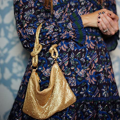 Gold Rhinestone Handbag: Chic Bling for Wedding Party