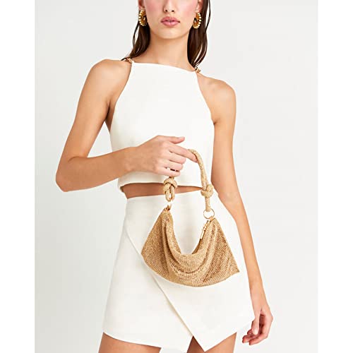 Gold Rhinestone Handbag: Chic Bling for Wedding Party