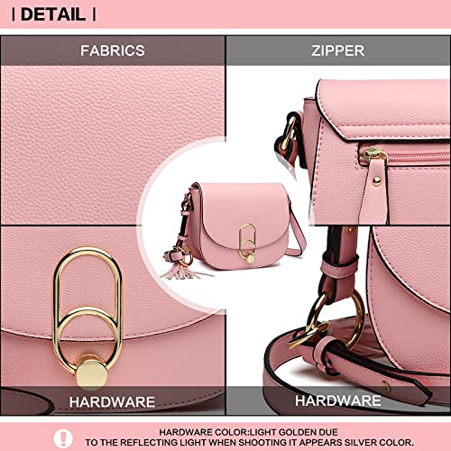 Pink Miss Lulu designer shoulder bag with tassel