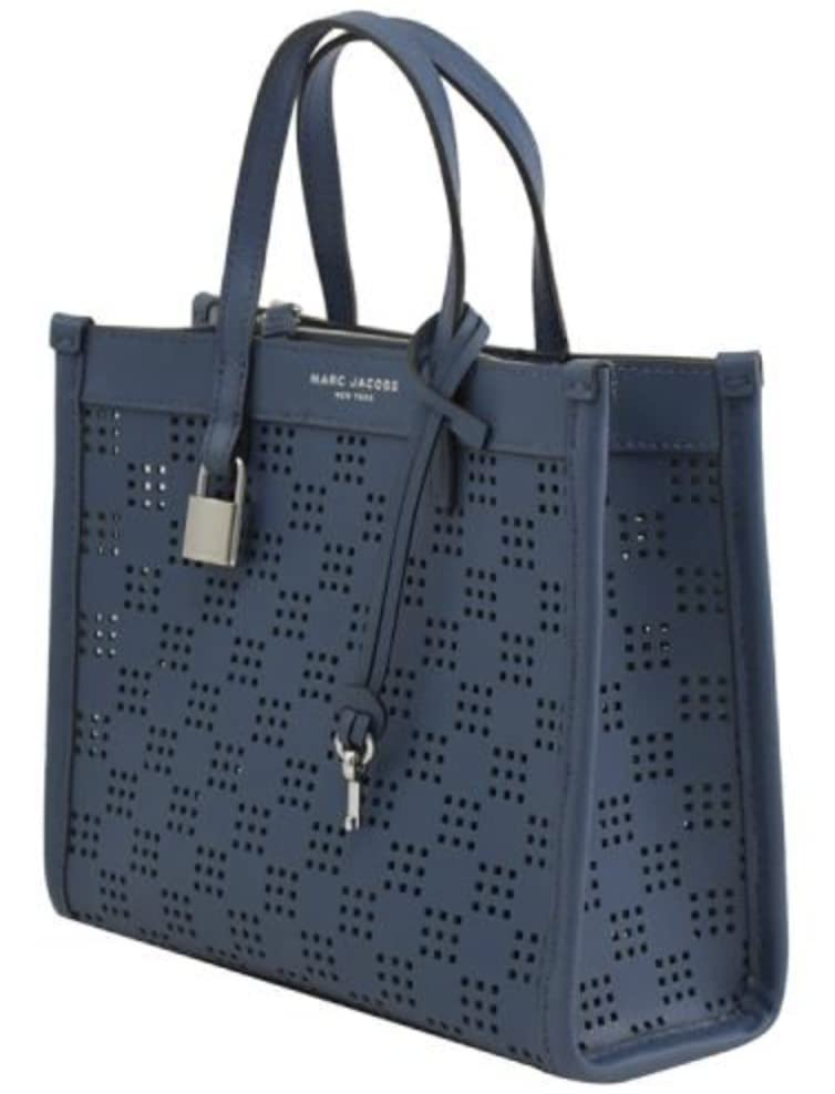 Marc Jacobs The Grind Mini Coated Leather Crossbody (Blue Sea)