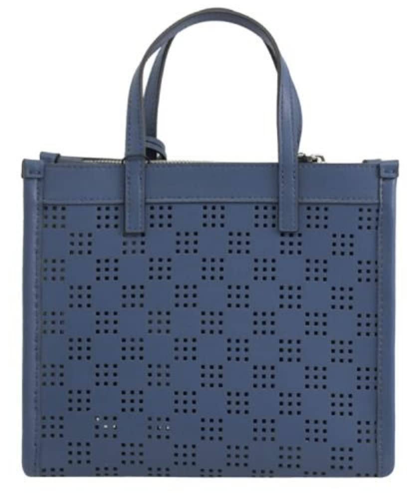 Marc Jacobs The Grind Mini Coated Leather Crossbody (Blue Sea)