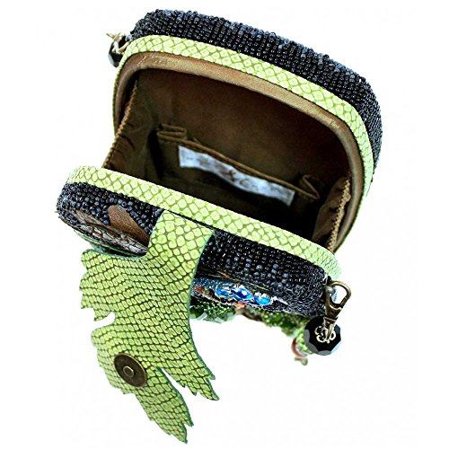 Mary Frances Multicolor Parrot Motif Beaded Handbag