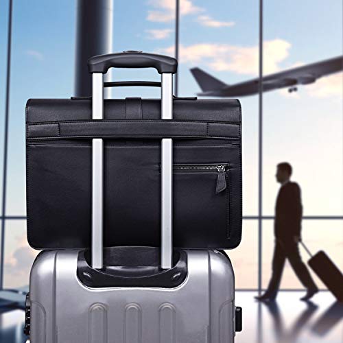 Black PU Leather Men's Laptop Bag 15.6 Inch