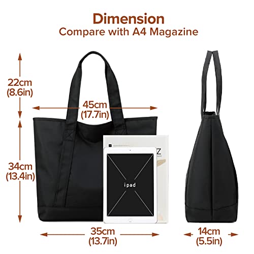 Maymooner Black Tote Bag: Large Capacity Designer Handbag