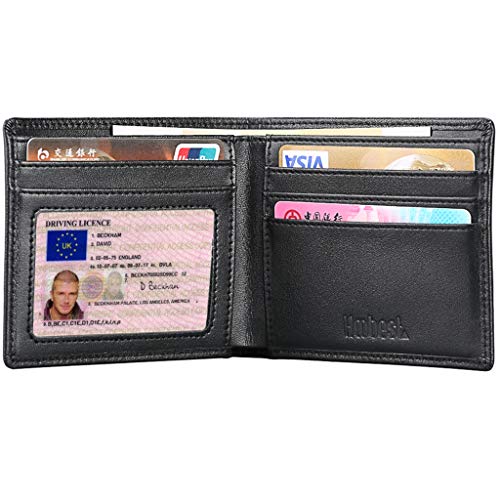 Men's Slim Genuine Leather RFID Blocking Wallet by Hoobest