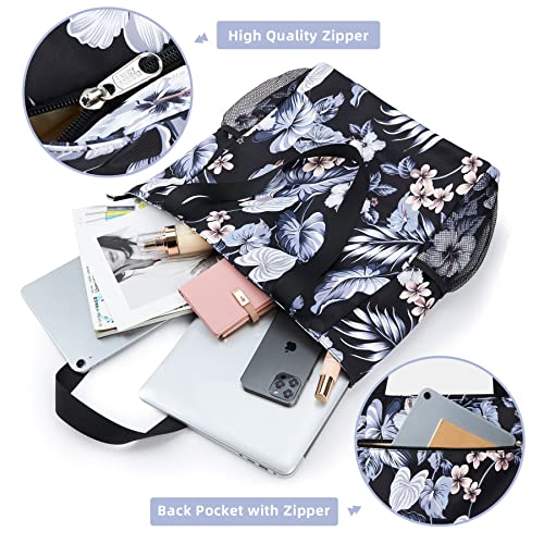 Large Floral Tote Bag, Waterproof Shoulder Handbag