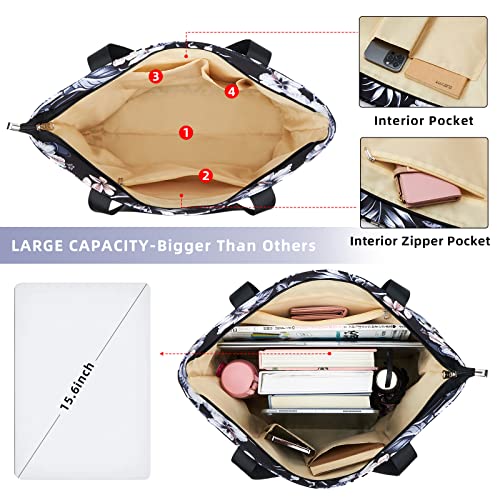 Large Floral Tote Bag, Waterproof Shoulder Handbag