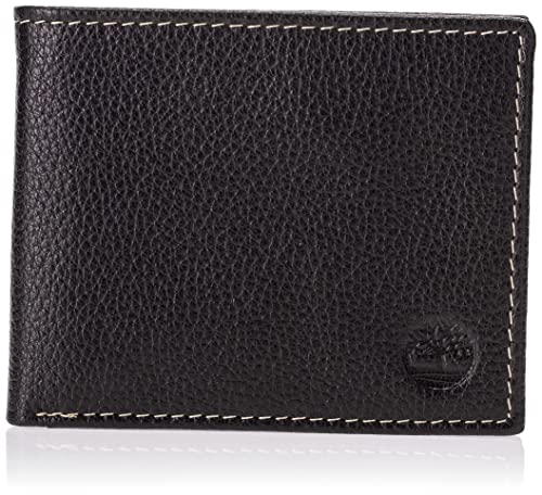 Timberland Black Leather Wallet with Attached Flip Pocket