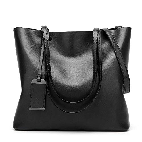 Womens Soft Leather Handbags - Large Retro Vintage Tote