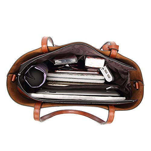 Womens Soft Leather Handbags - Large Retro Vintage Tote