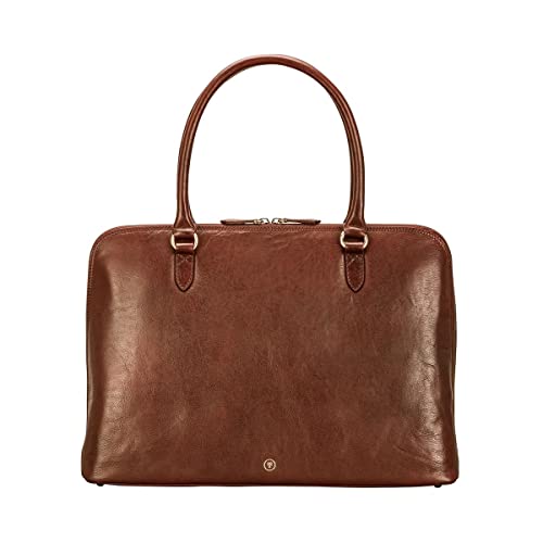 The Fiorella Chestnut Tan Brown Leather Briefcase Bag