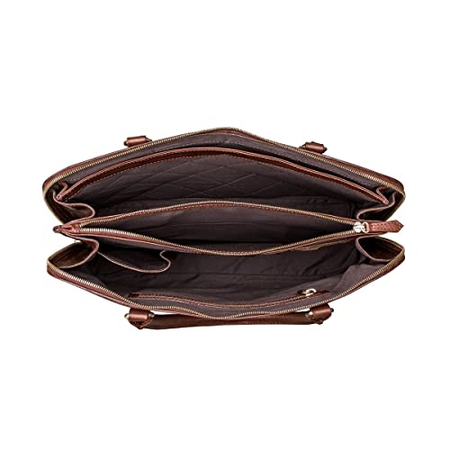 The Fiorella Chestnut Tan Brown Leather Briefcase Bag