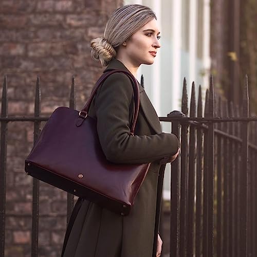 The Fiorella Chestnut Tan Brown Leather Briefcase Bag