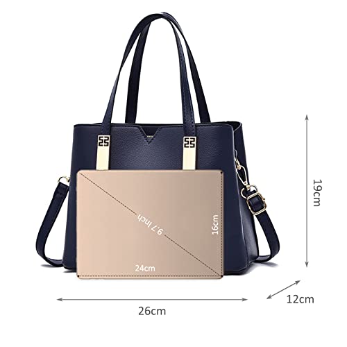 Elegant Crossbody and Top Handle Designer Handbags, Navy Blue