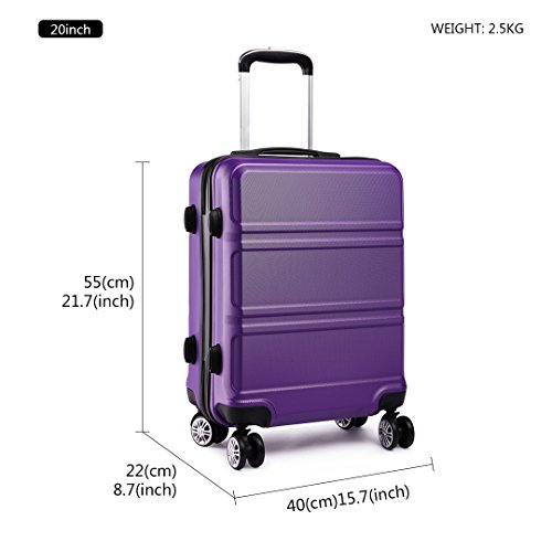 Kono Designer Handbag: Purple ABS Shell Trolley Suitcase