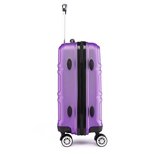Kono Designer Handbag: Purple ABS Shell Trolley Suitcase