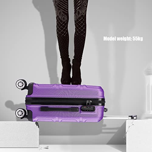 Kono Designer Handbag: Purple ABS Shell Trolley Suitcase