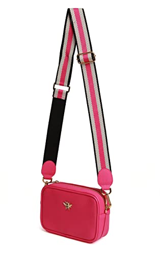 Alice Wheeler Mini Crossbody Bag - Vegan Leather, Hot Pink