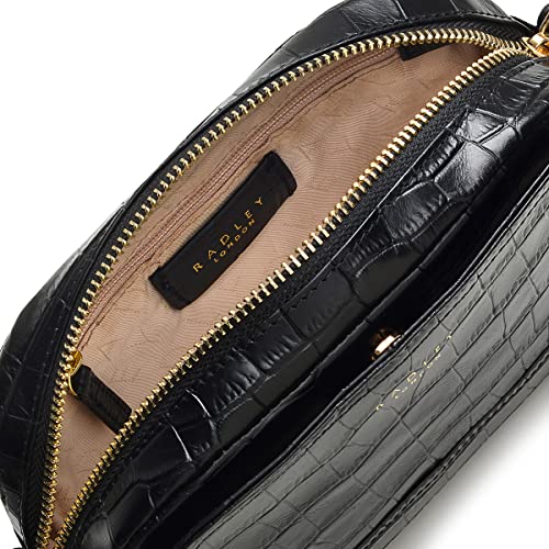 RADLEY London Black Mock Croc Leather Grab Handbag