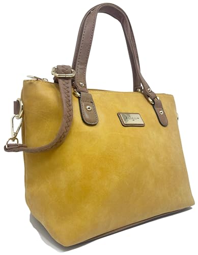 Savvy Street Women's Designer Faux Leather Mini Handbag (Ochre)