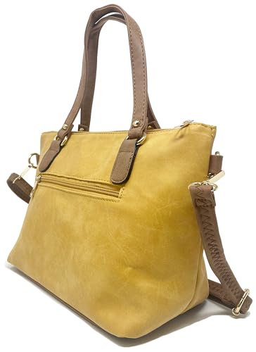 Savvy Street Women's Designer Faux Leather Mini Handbag (Ochre)