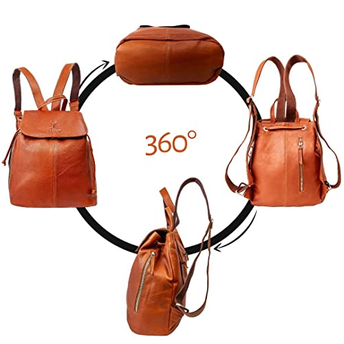 Woodland Leathers Women's Anti-Theft Leather Backpack