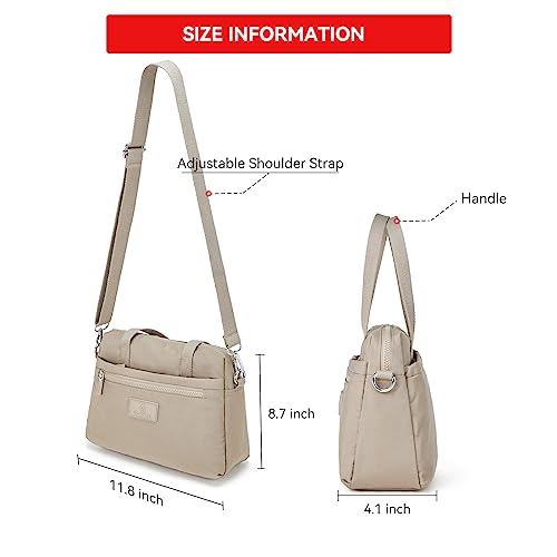 Botimmy Waterproof Nylon Crossbody Tote Bag for Women