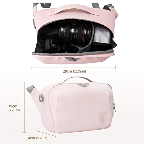 Pink Anti-Theft Crossbody DSLR Camera Bag