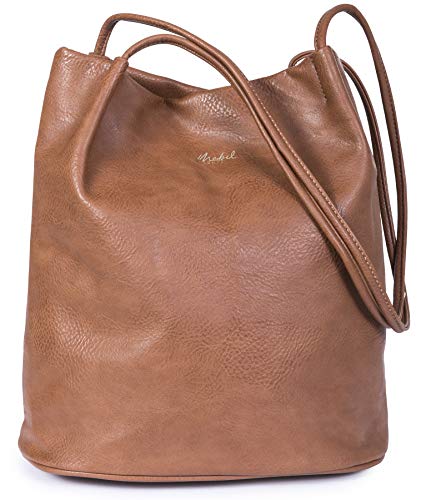 Mabel London Soft Vegan Leather Designer Bucket Tote