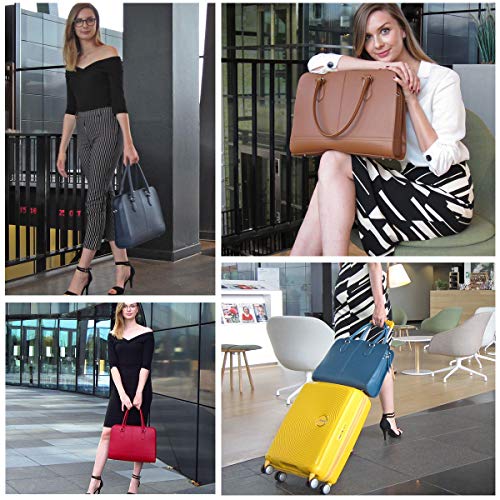 Elegant Crocodile Print Leather Laptop Handbag for Women