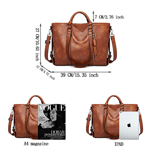 Aileese Retro Leather Tote: Stylish Women's Handbag