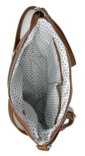 Stylish Tan Designer Cross Body Handbag with Adjustable Strap