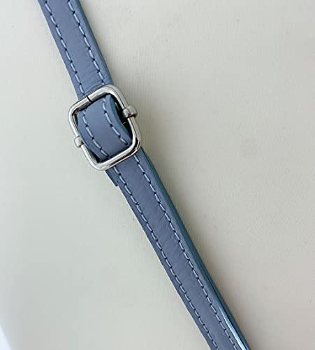 LeahWard Small Blue Italian Leather Shoulder Bag
