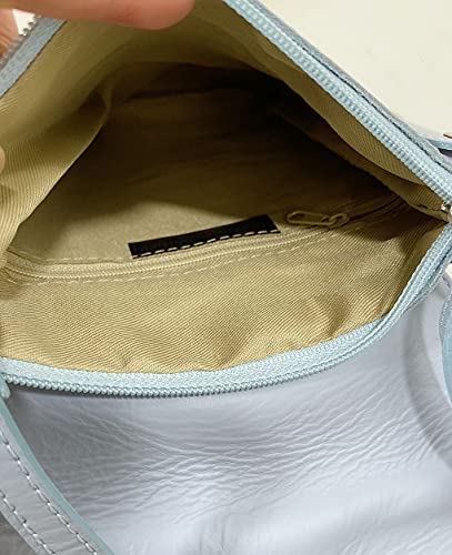 LeahWard Small Blue Italian Leather Shoulder Bag