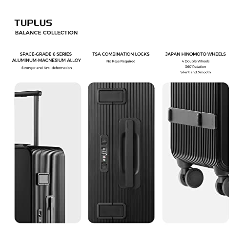 TUPLUS CORE Series Aluminum Trolley Suitcase 63L, Black