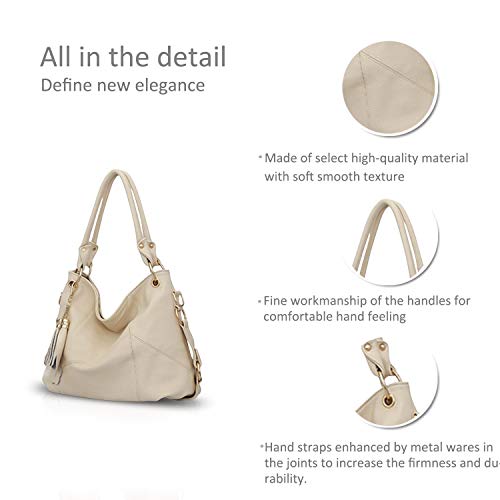 NICOLE & DORIS Large Capacity Leather Hobo Bag