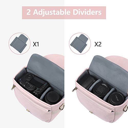 Pink Canvas DSLR Camera Bag with Rain Cover